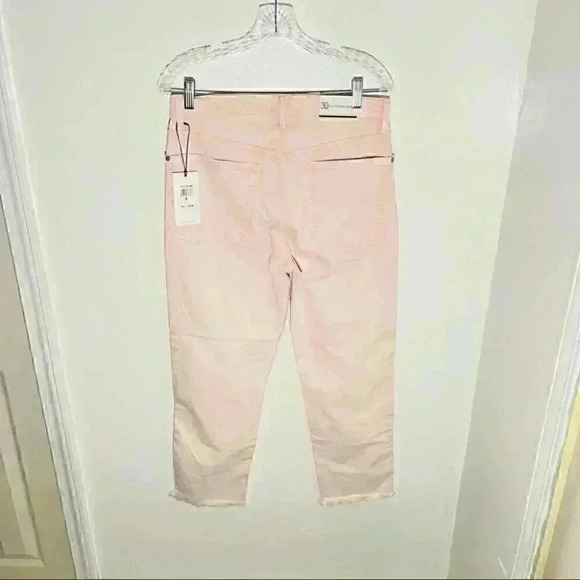NWT 7 For All Mankind High Waist Cropped Straight Jeans in Mineral Pink - Picture 6 of 7